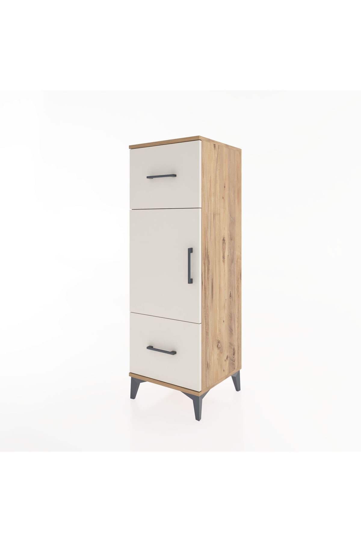 Hyperion Dolap 2 Raflı 2 Çekmeceli Tek Kapaklı 44x44x134 Çam-Aytaşı