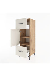 Hyperion Dolap 2 Raflı 2 Çekmeceli Tek Kapaklı 44x44x134 Çam-Aytaşı