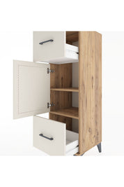 Hyperion Dolap 2 Raflı 2 Çekmeceli Tek Kapaklı 44x44x134 Çam-Aytaşı