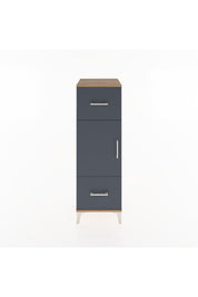 Hyperion Dolap 2 Raflı 2 Çekmeceli Tek Kapaklı 44x44x134 Çam-Antrasit