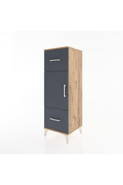 Hyperion Dolap 2 Raflı 2 Çekmeceli Tek Kapaklı 44x44x134 Çam-Antrasit