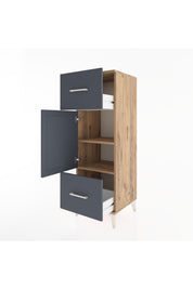 Hyperion Dolap 2 Raflı 2 Çekmeceli Tek Kapaklı 44x44x134 Çam-Antrasit