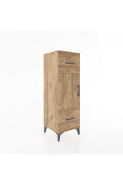 Hyperion Dolap 2 Raflı 2 Çekmeceli Tek Kapaklı 44x44x134 Çam-Çam
