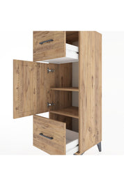 Hyperion Dolap 2 Raflı 2 Çekmeceli Tek Kapaklı 44x44x134 Çam-Çam