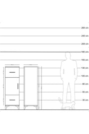 Hyperion Dolap 2 Raflı 2 Çekmeceli Tek Kapaklı 44x44x134 Çam-Çam