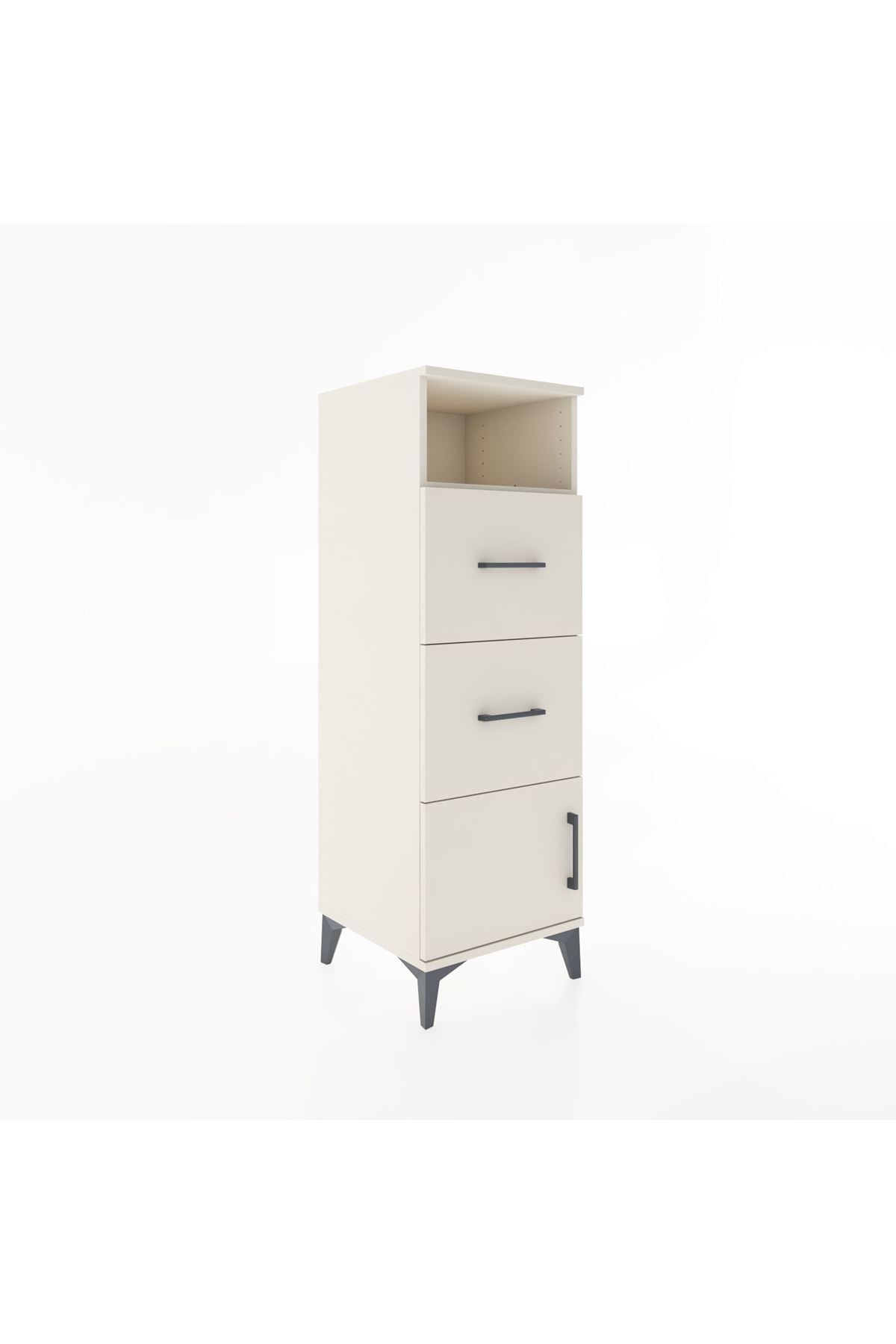 Hyperion Dolap Tek Raflı 2 Çekmeceli Tek Kapaklı 44x44x134 - S49M004V1B