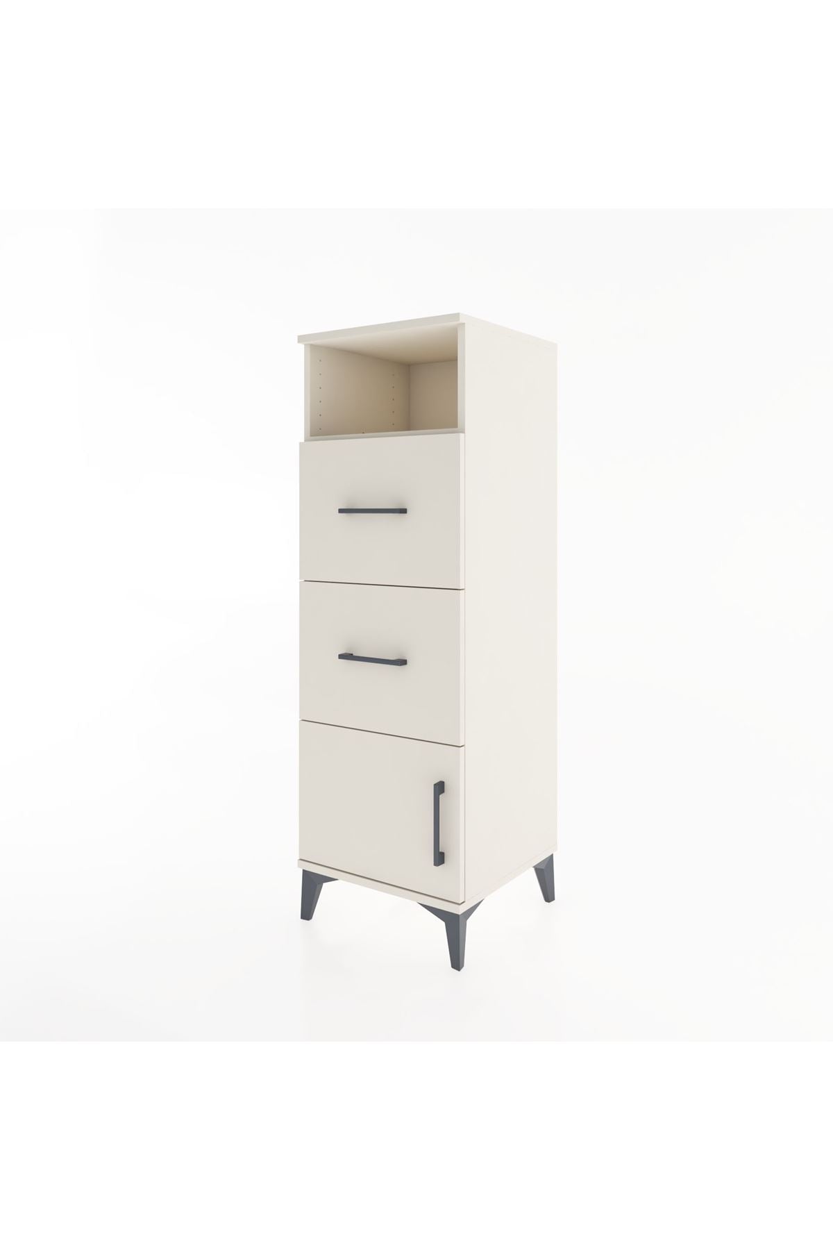Hyperion Dolap Tek Raflı 2 Çekmeceli Tek Kapaklı 44x44x134 - S49M004V1B