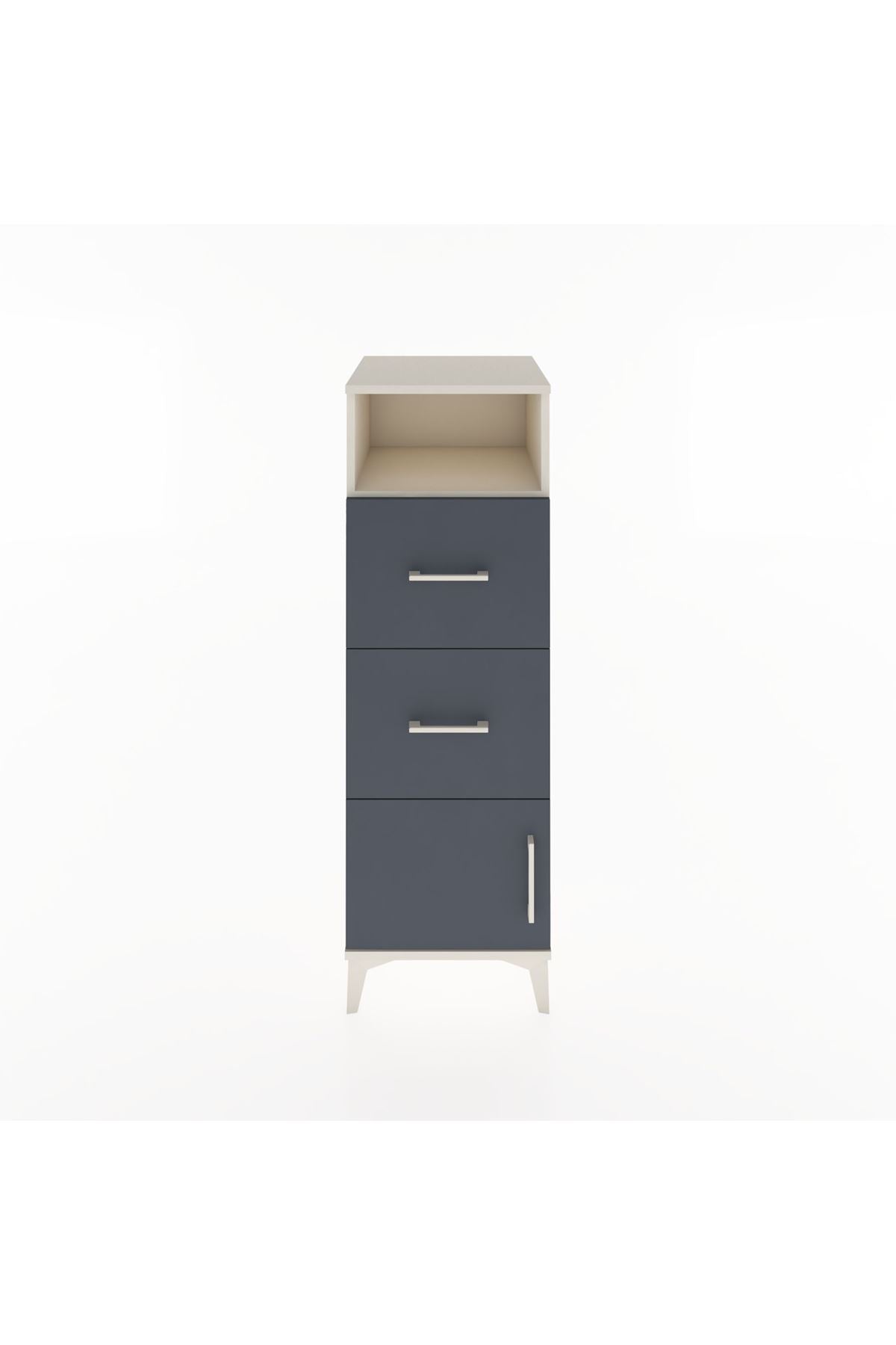 Hyperion Dolap Tek Raflı 2 Çekmeceli Tek Kapaklı 44x44x134 - S49M004V2B