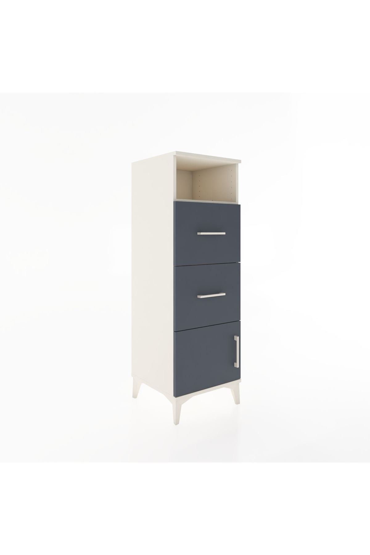 Hyperion Dolap Tek Raflı 2 Çekmeceli Tek Kapaklı 44x44x134 - S49M004V2B