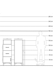 Hyperion Dolap Tek Raflı 2 Çekmeceli Tek Kapaklı 44x44x134 - S49M004V2B