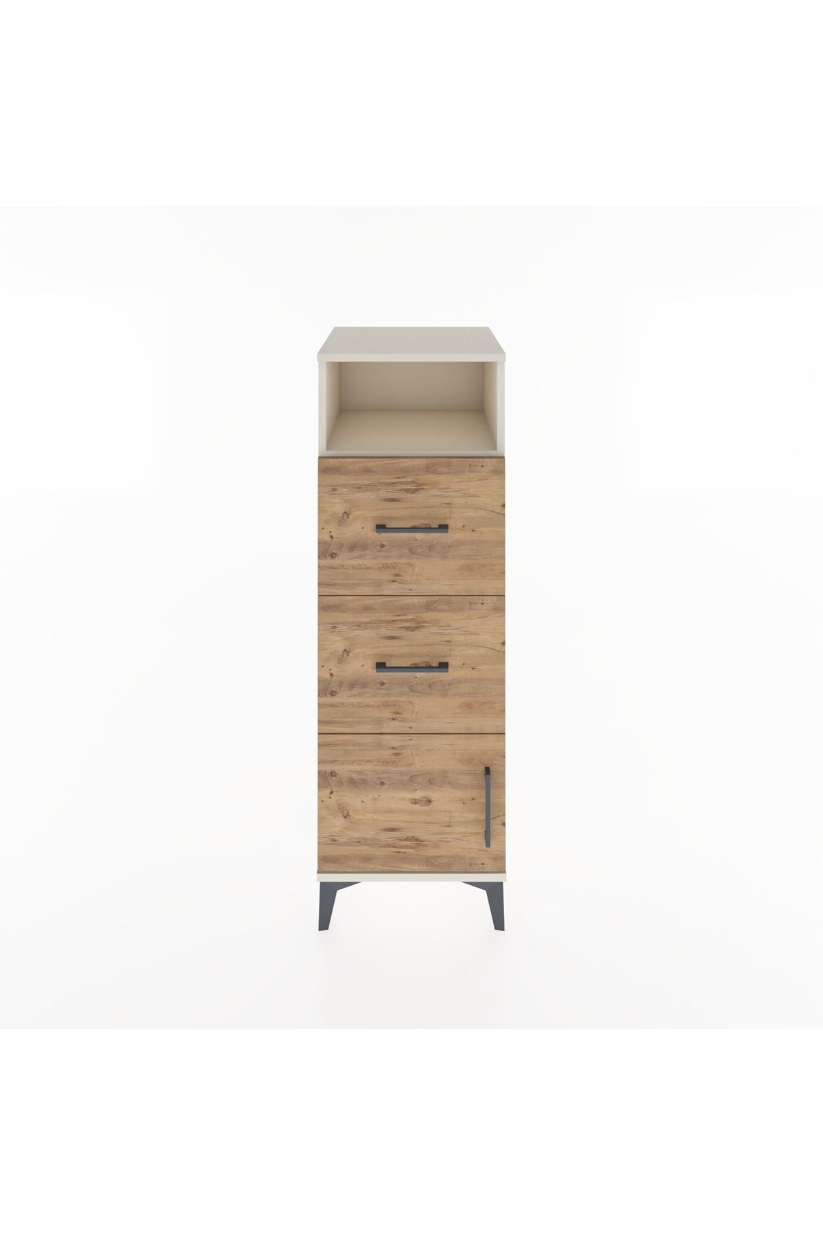 Hyperion Dolap Tek Raflı 2 Çekmeceli Tek Kapaklı 44x44x134 Aytaşı-Çam