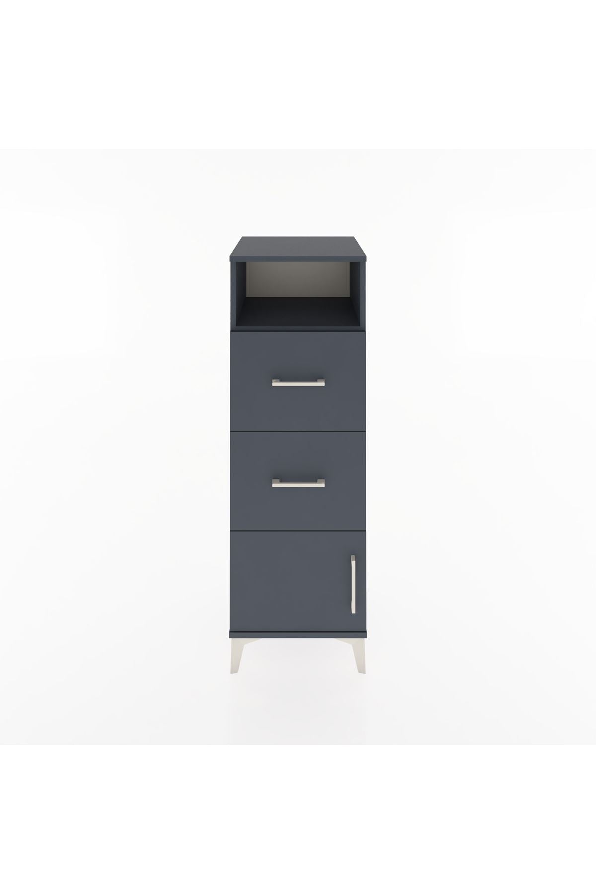 Hyperion Dolap Tek Raflı 2 Çekmeceli Tek Kapaklı 44x44x134 - S49M004V5B
