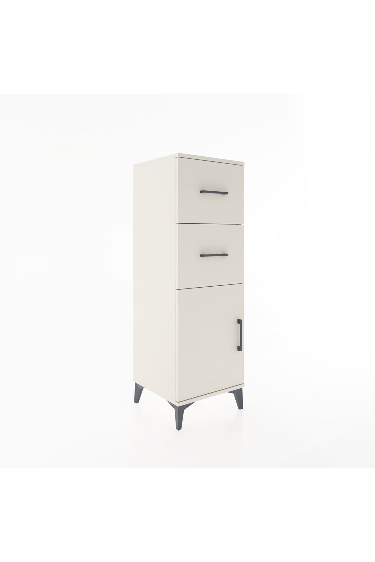 Hyperion Dolap Tek Raflı 2 Çekmeceli Tek Kapaklı 44x44x134 - S49M005V1B