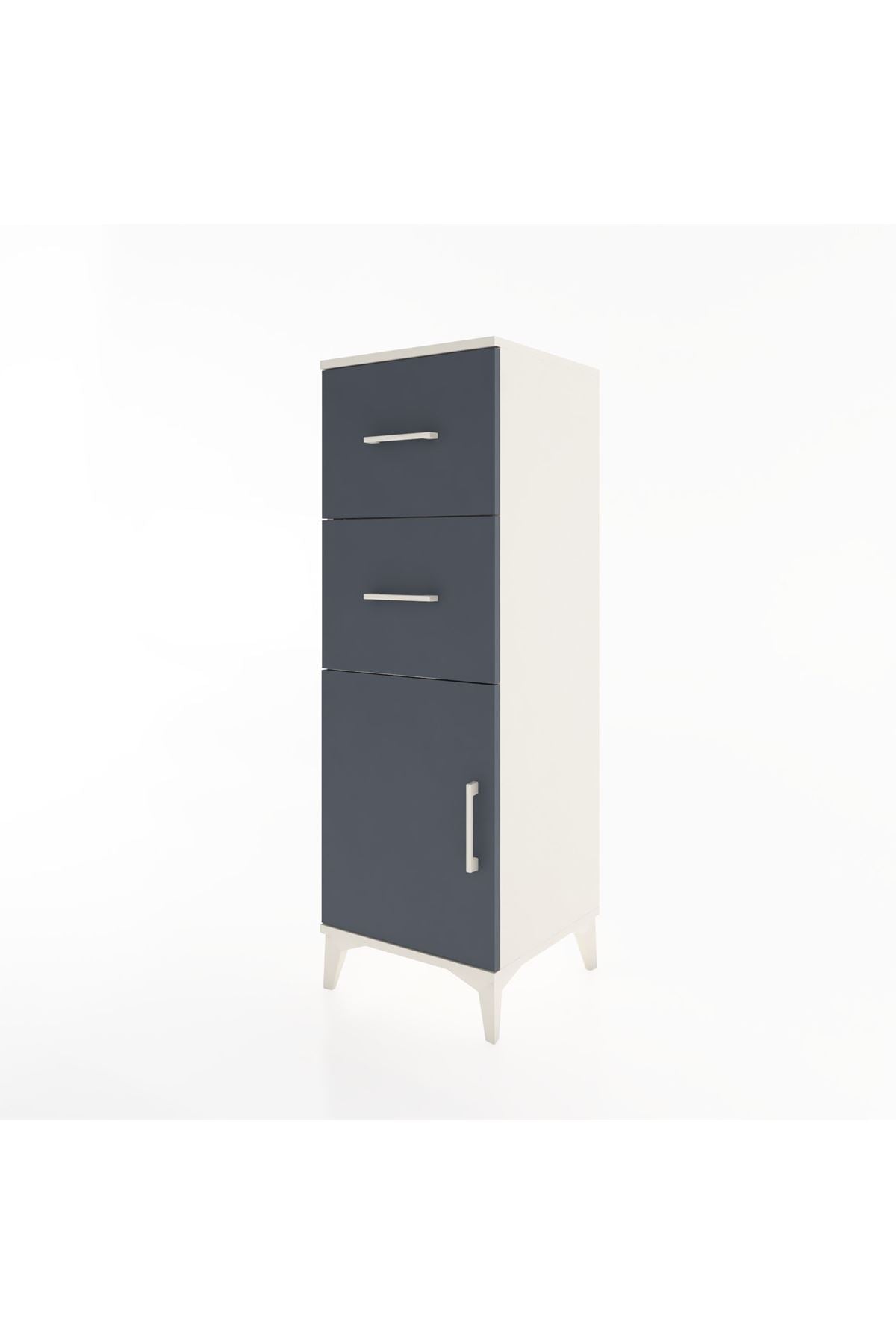 Hyperion Dolap Tek Raflı 2 Çekmeceli Tek Kapaklı 44x44x134 - S49M005V2B