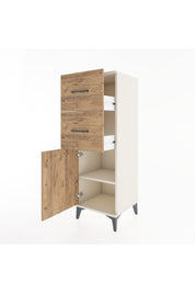 Hyperion Dolap Tek Raflı 2 Çekmeceli Tek Kapaklı 44x44x134 Aytaşı-Çam