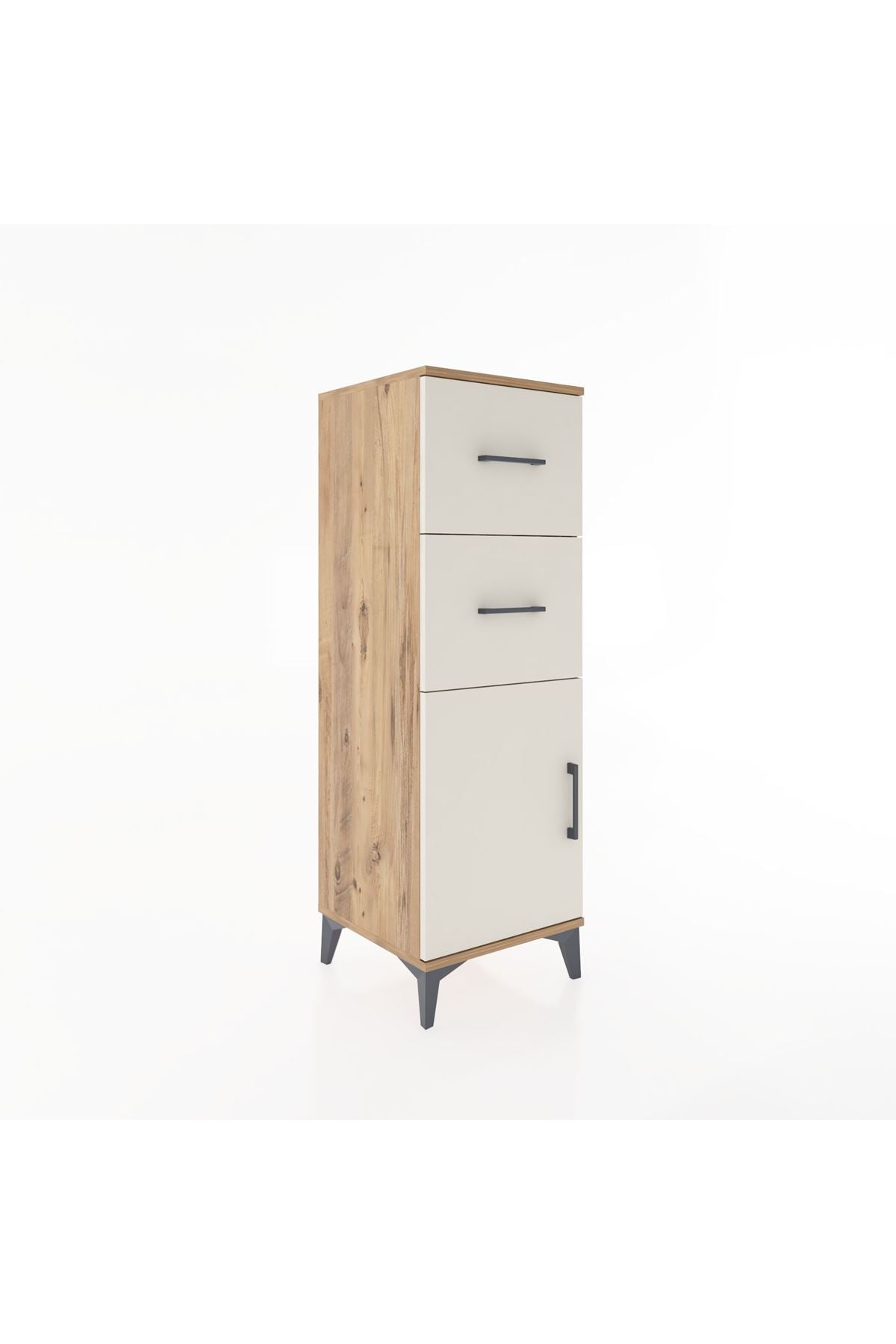 Hyperion Dolap Tek Raflı 2 Çekmeceli Tek Kapaklı 44x44x134 - S49M005V7B
