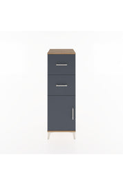 Hyperion Dolap Tek Raflı 2 Çekmeceli Tek Kapaklı 44x44x134 Çam-Antrasit