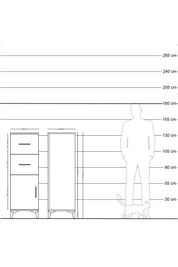 Hyperion Dolap Tek Raflı 2 Çekmeceli Tek Kapaklı 44x44x134 Çam-Antrasit