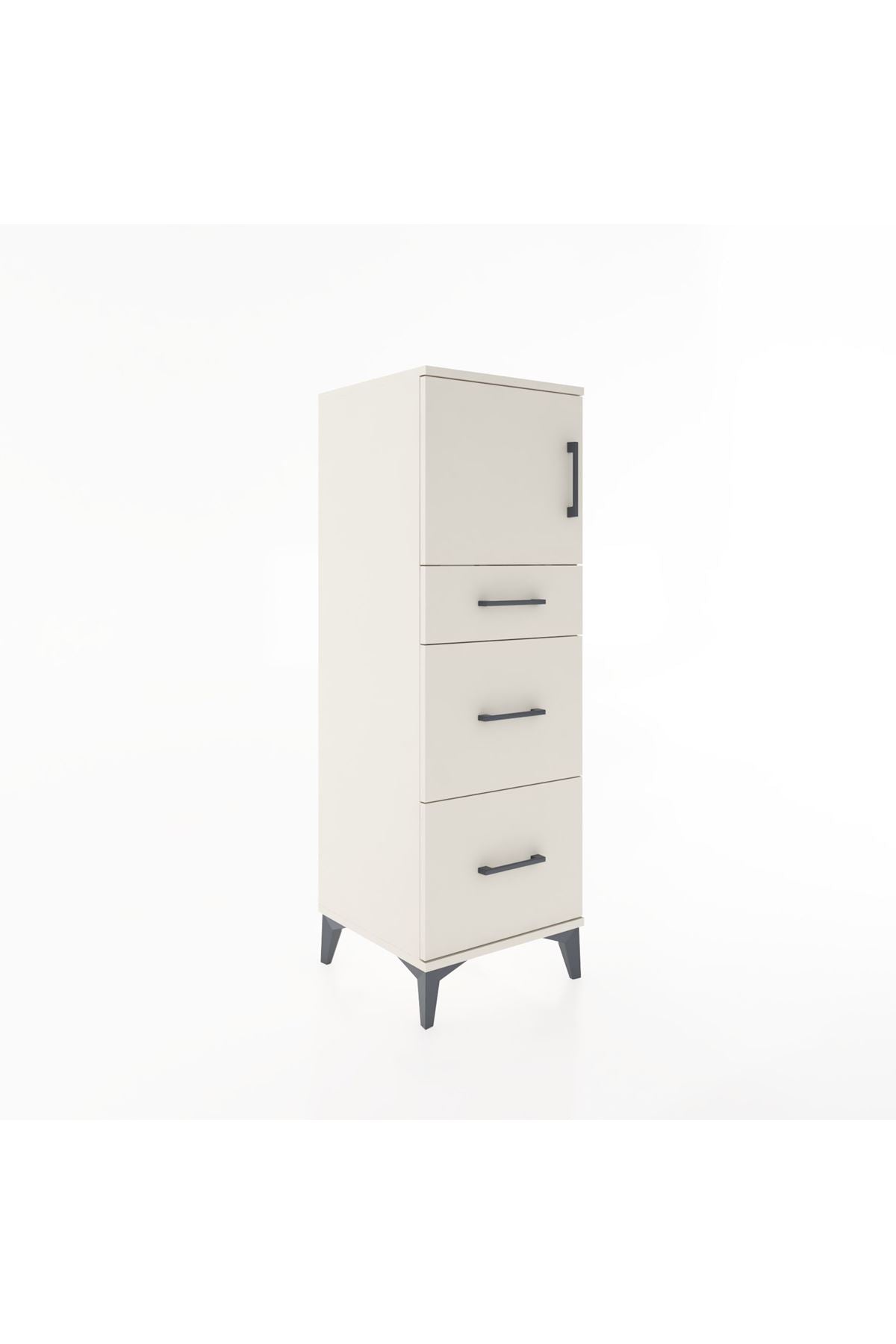 Hyperion Dolap Tek Raflı 3 Çekmeceli Tek Kapaklı 44x44x134 Aytaşı-Aytaşı