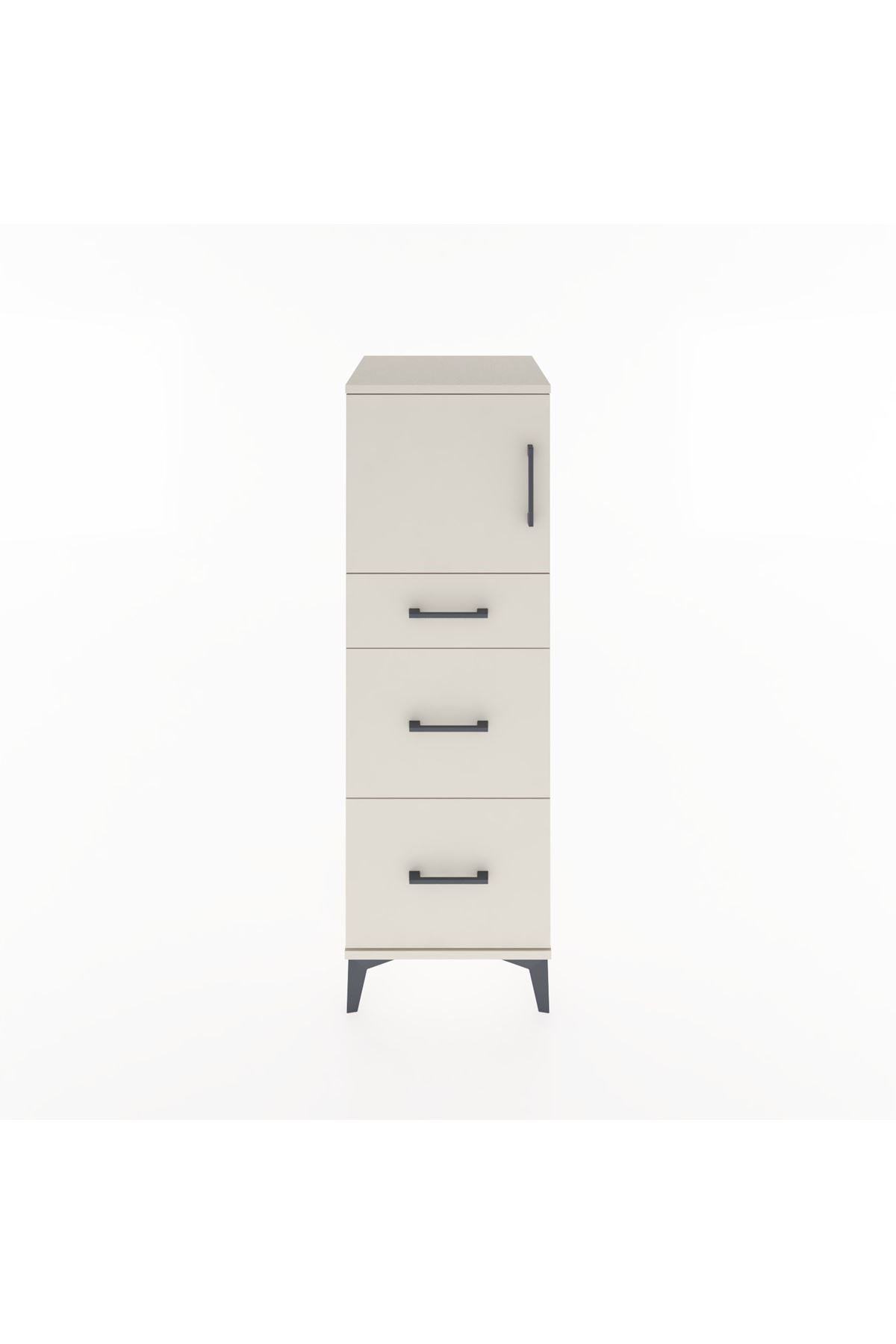 Hyperion Dolap Tek Raflı 3 Çekmeceli Tek Kapaklı 44x44x134 Aytaşı-Aytaşı