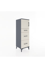Hyperion Dolap Tek Raflı 3 Çekmeceli Tek Kapaklı 44x44x134 Antrasit-Aytaşı
