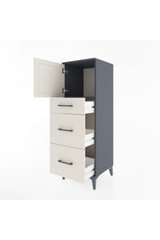 Hyperion Dolap Tek Raflı 3 Çekmeceli Tek Kapaklı 44x44x134 Antrasit-Aytaşı