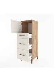 Hyperion Dolap Tek Raflı 3 Çekmeceli Tek Kapaklı 44x44x134 Çam-Aytaşı