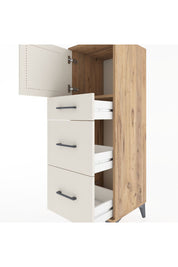 Hyperion Dolap Tek Raflı 3 Çekmeceli Tek Kapaklı 44x44x134 Çam-Aytaşı