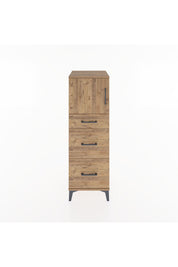 Hyperion Dolap Tek Raflı 3 Çekmeceli Tek Kapaklı 44x44x134 Çam-Çam