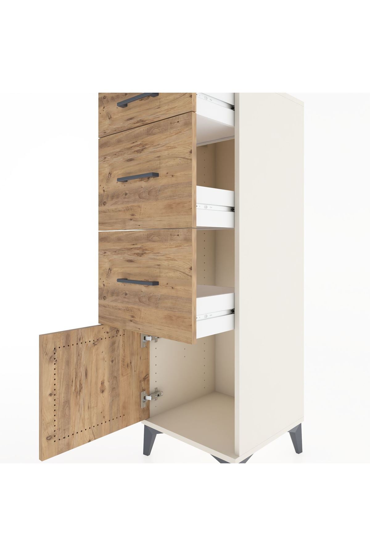 Hyperion Dolap 3 Çekmeceli Tek Kapaklı 44x44x134 Aytaşı-Çam