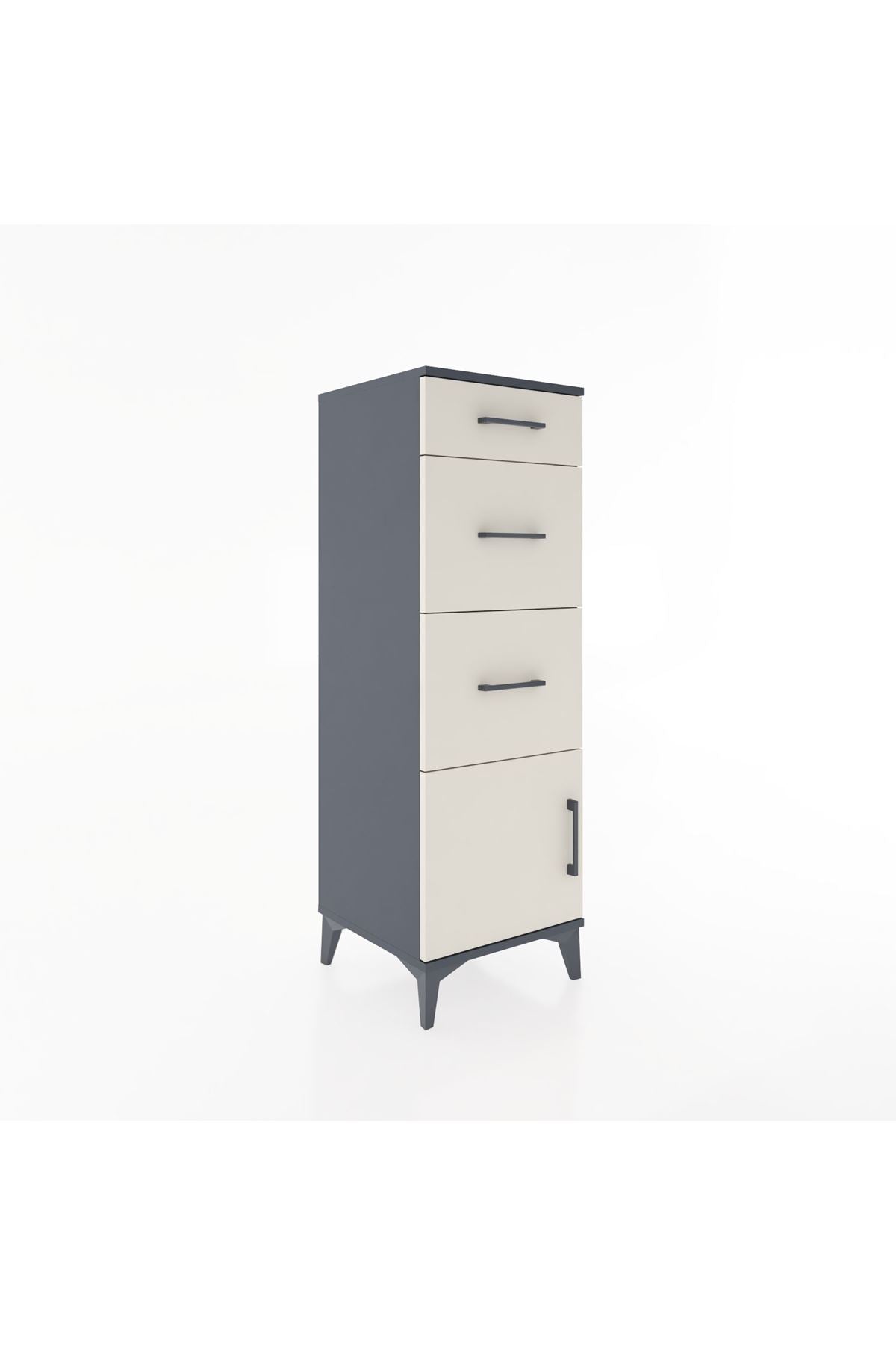 Hyperion Dolap 3 Çekmeceli Tek Kapaklı 44x44x134 Antrasit-Aytaşı