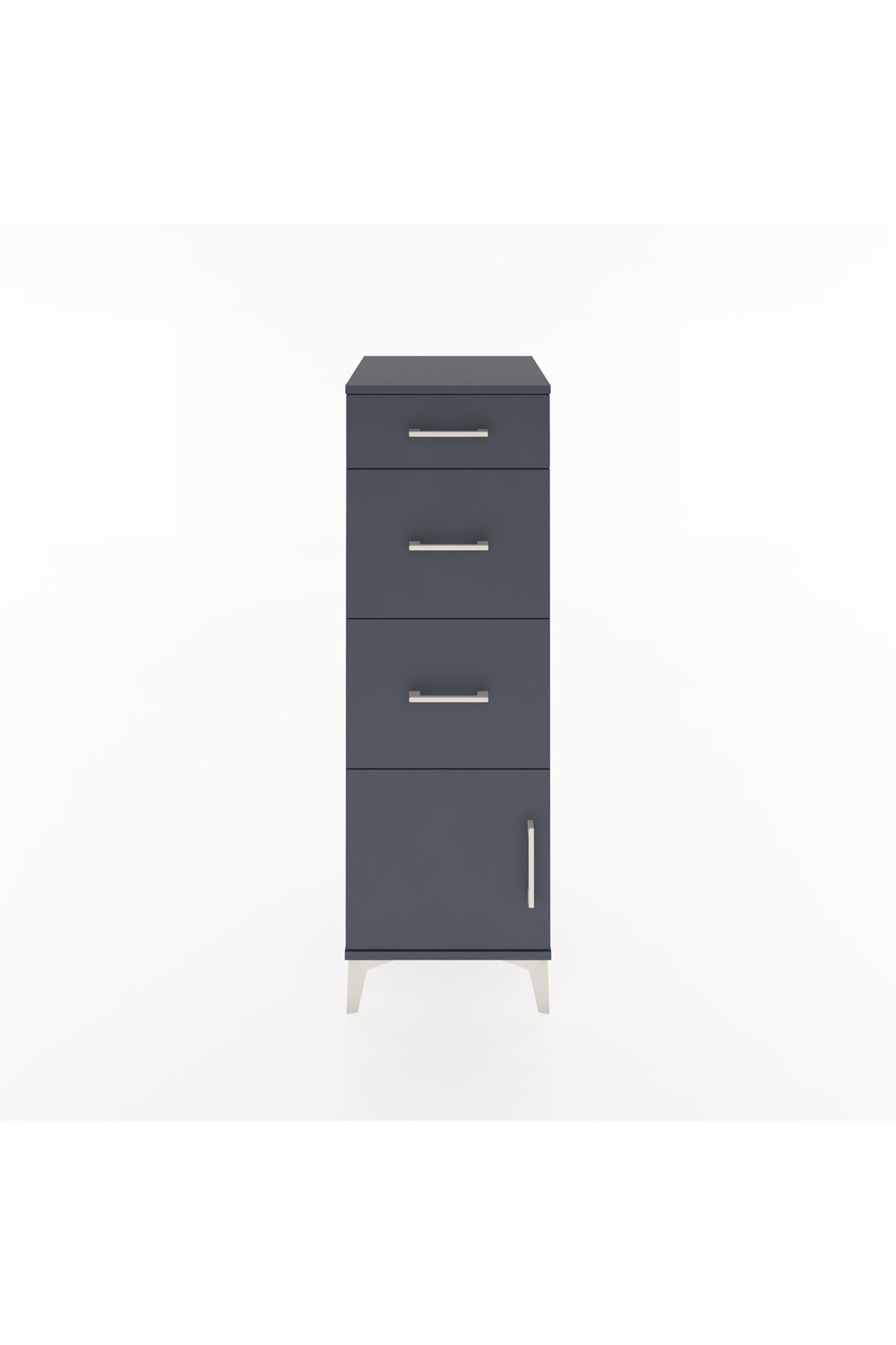 Hyperion Dolap 3 Çekmeceli Tek Kapaklı 44x44x134 Antrasit-Antrasit