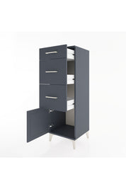 Hyperion Dolap 3 Çekmeceli Tek Kapaklı 44x44x134 Antrasit-Antrasit