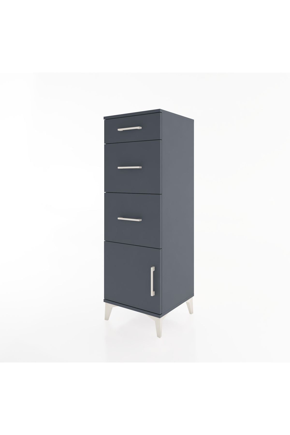 Hyperion Dolap 3 Çekmeceli Tek Kapaklı 44x44x134 Antrasit-Antrasit