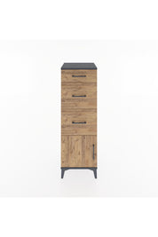 Hyperion Dolap 3 Çekmeceli Tek Kapaklı 44x44x134 Antrasit-Çam