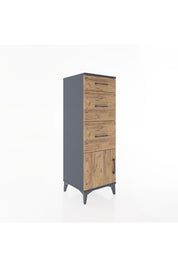 Hyperion Dolap 3 Çekmeceli Tek Kapaklı 44x44x134 Antrasit-Çam