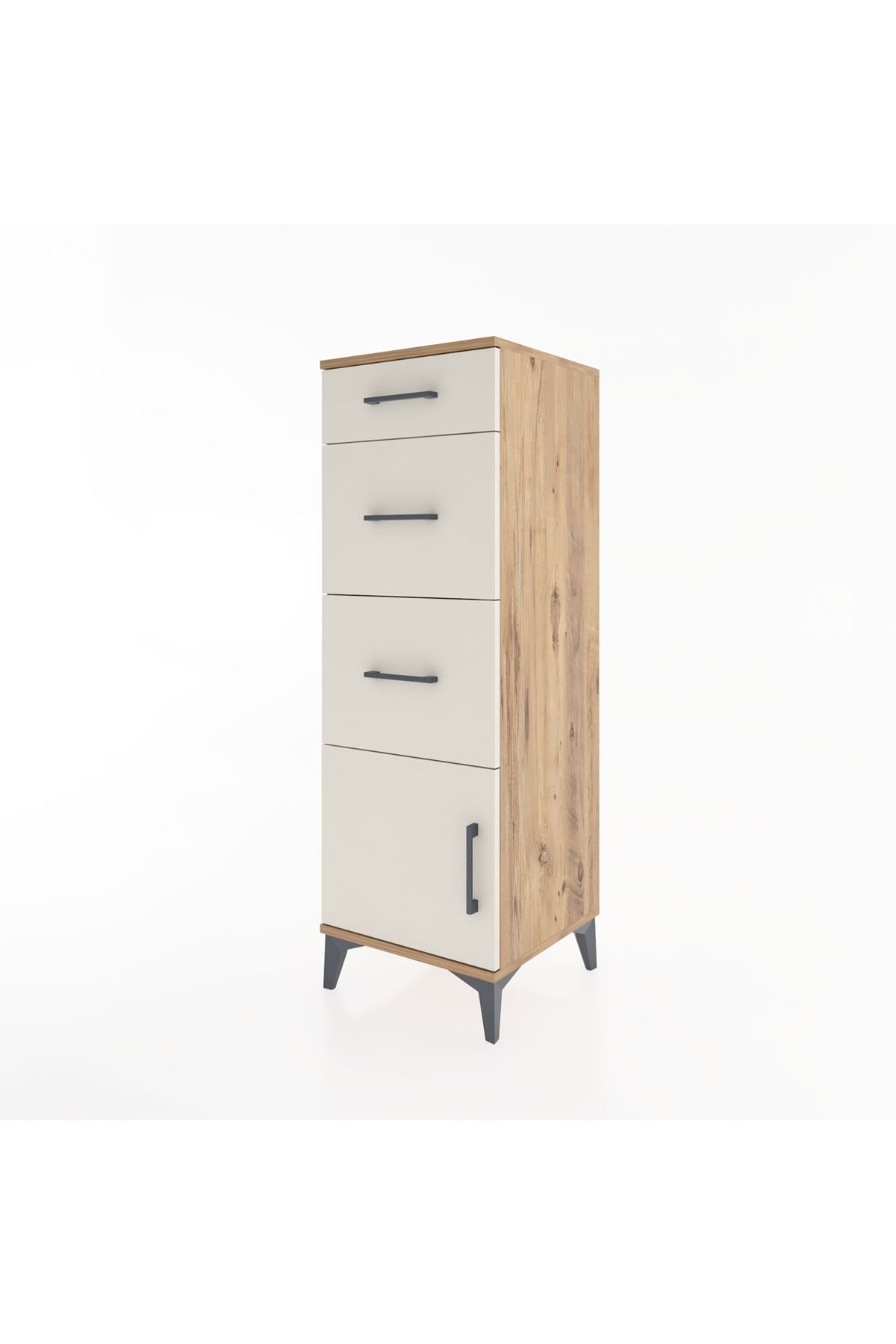 Hyperion Dolap 3 Çekmeceli Tek Kapaklı 44x44x134 Çam-Aytaşı