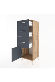 Hyperion Dolap 3 Çekmeceli Tek Kapaklı 44x44x134 Çam-Antrasit