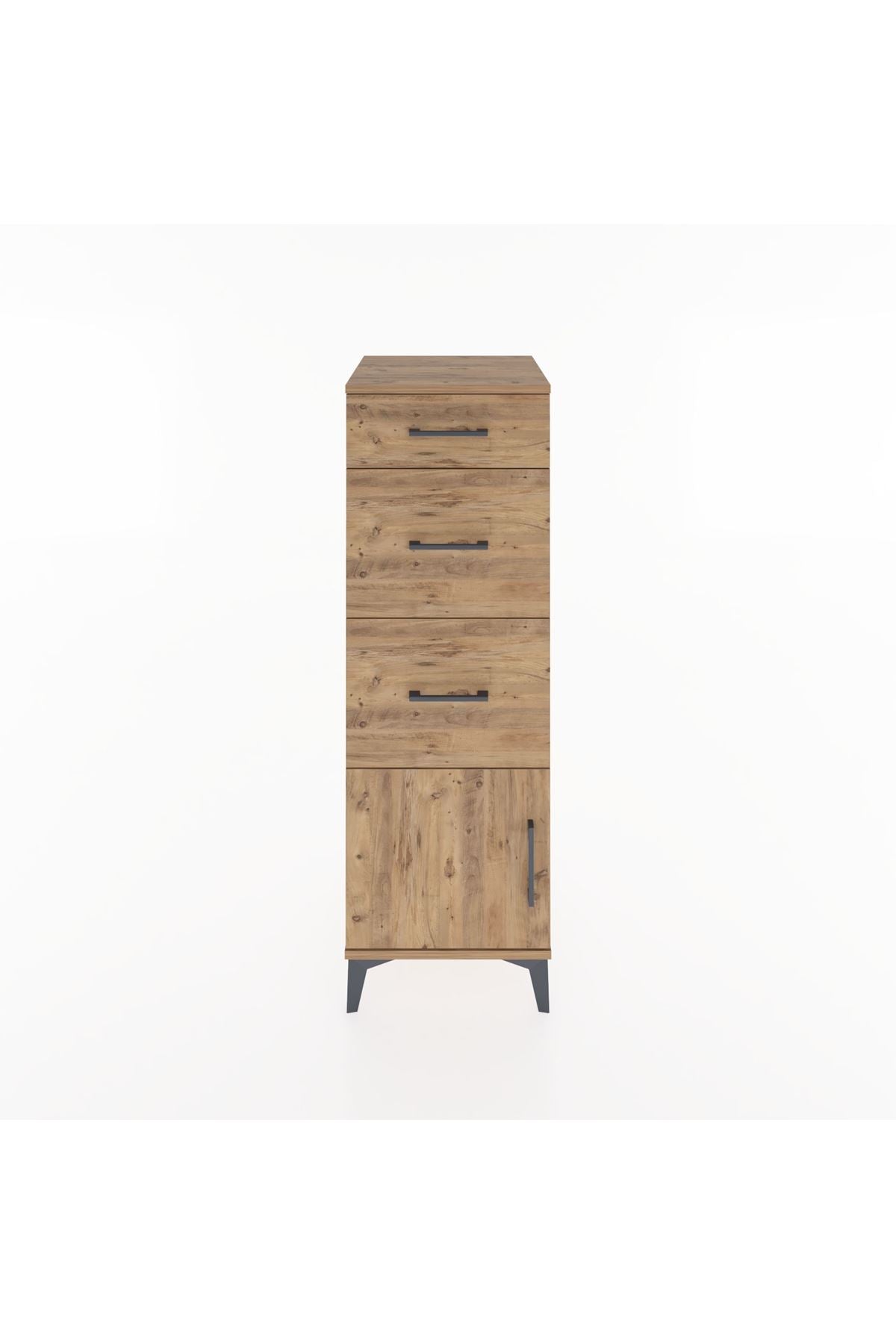 Hyperion Dolap 3 Çekmeceli Tek Kapaklı 44x44x134 Çam-Çam