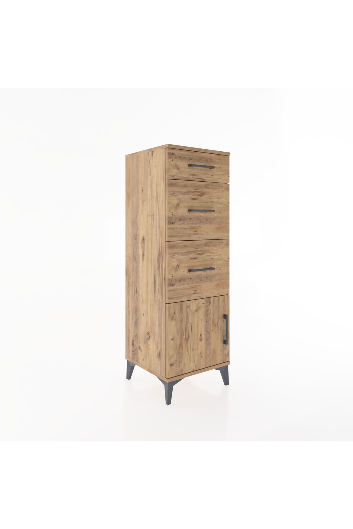 Hyperion Dolap 3 Çekmeceli Tek Kapaklı 44x44x134 Çam-Çam