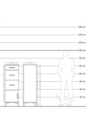 Hyperion Dolap 3 Çekmeceli Tek Kapaklı 44x44x134 Çam-Çam