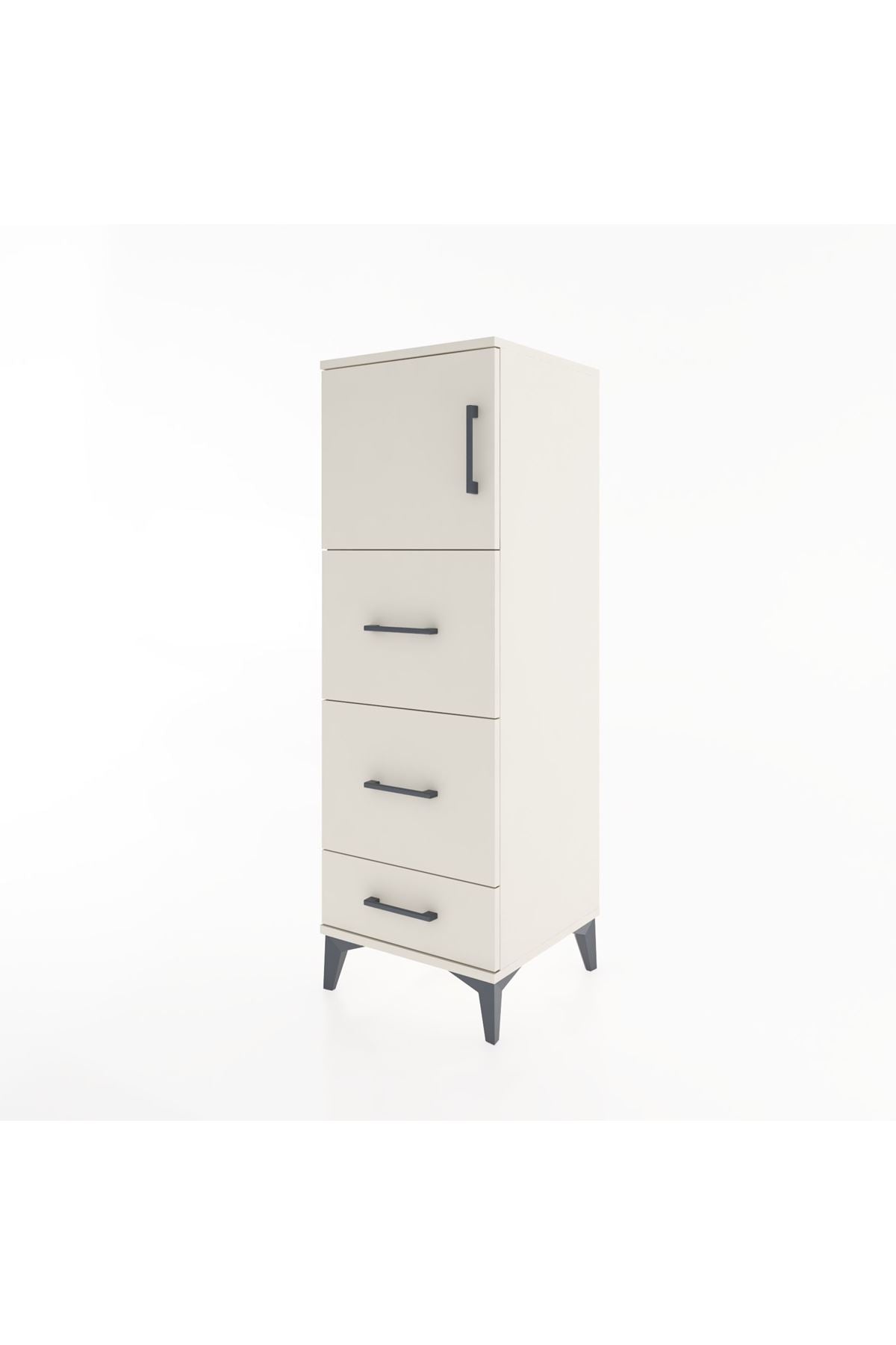 Hyperion Dolap Tek Raflı 3 Çekmeceli Tek Kapaklı 44x44x134 - S49M008V1B