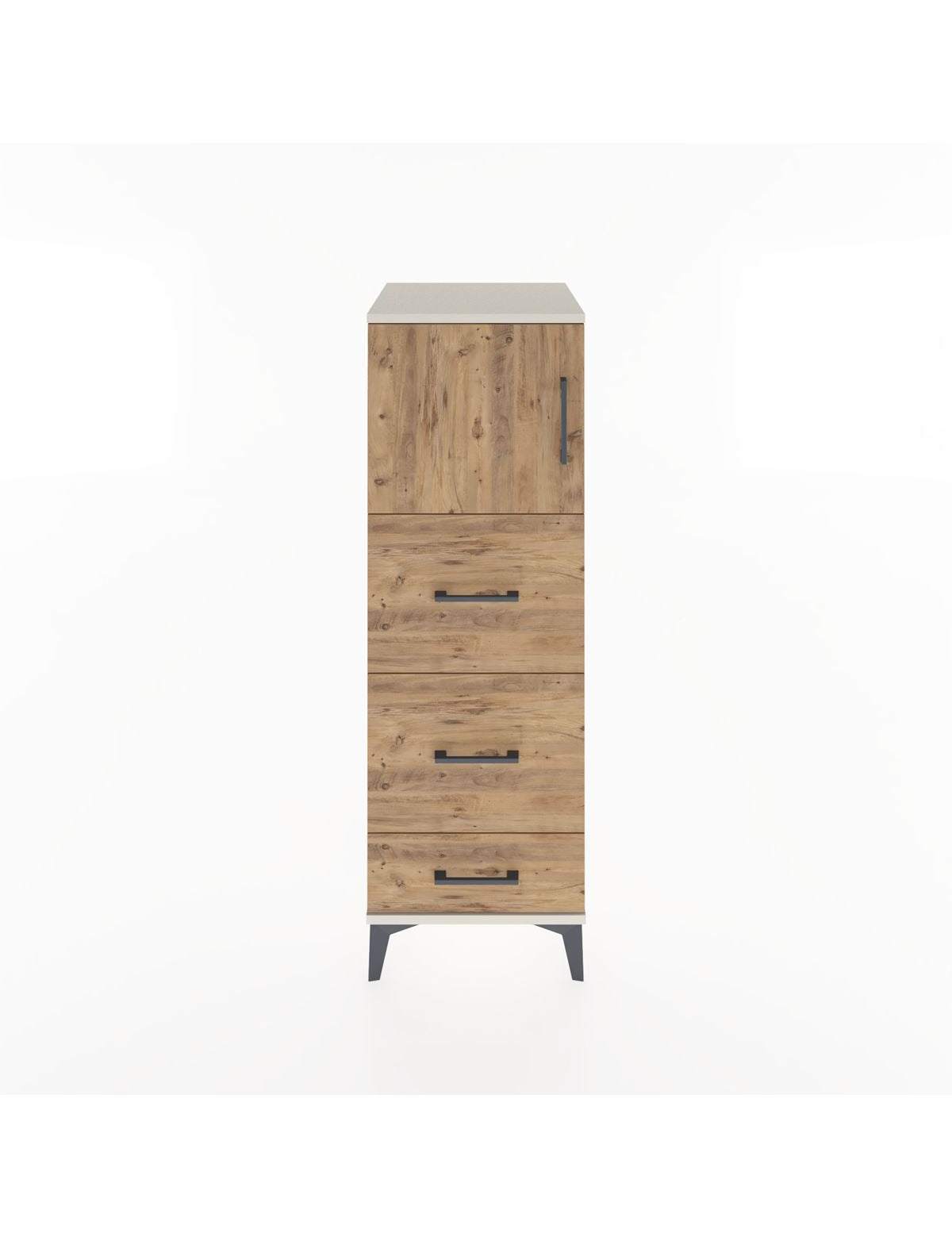 Hyperion Dolap Tek Raflı 3 Çekmeceli Tek Kapaklı 44x44x134 - S49M008V3B