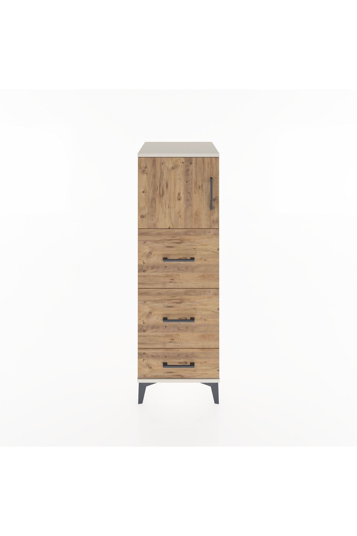 Hyperion Dolap Tek Raflı 3 Çekmeceli Tek Kapaklı 44x44x134 - S49M008V3B
