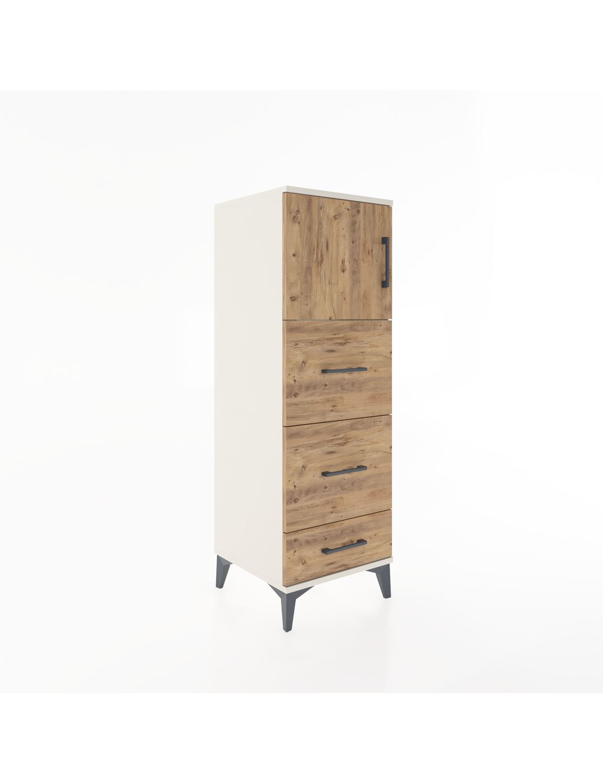 Hyperion Dolap Tek Raflı 3 Çekmeceli Tek Kapaklı 44x44x134 - S49M008V3B