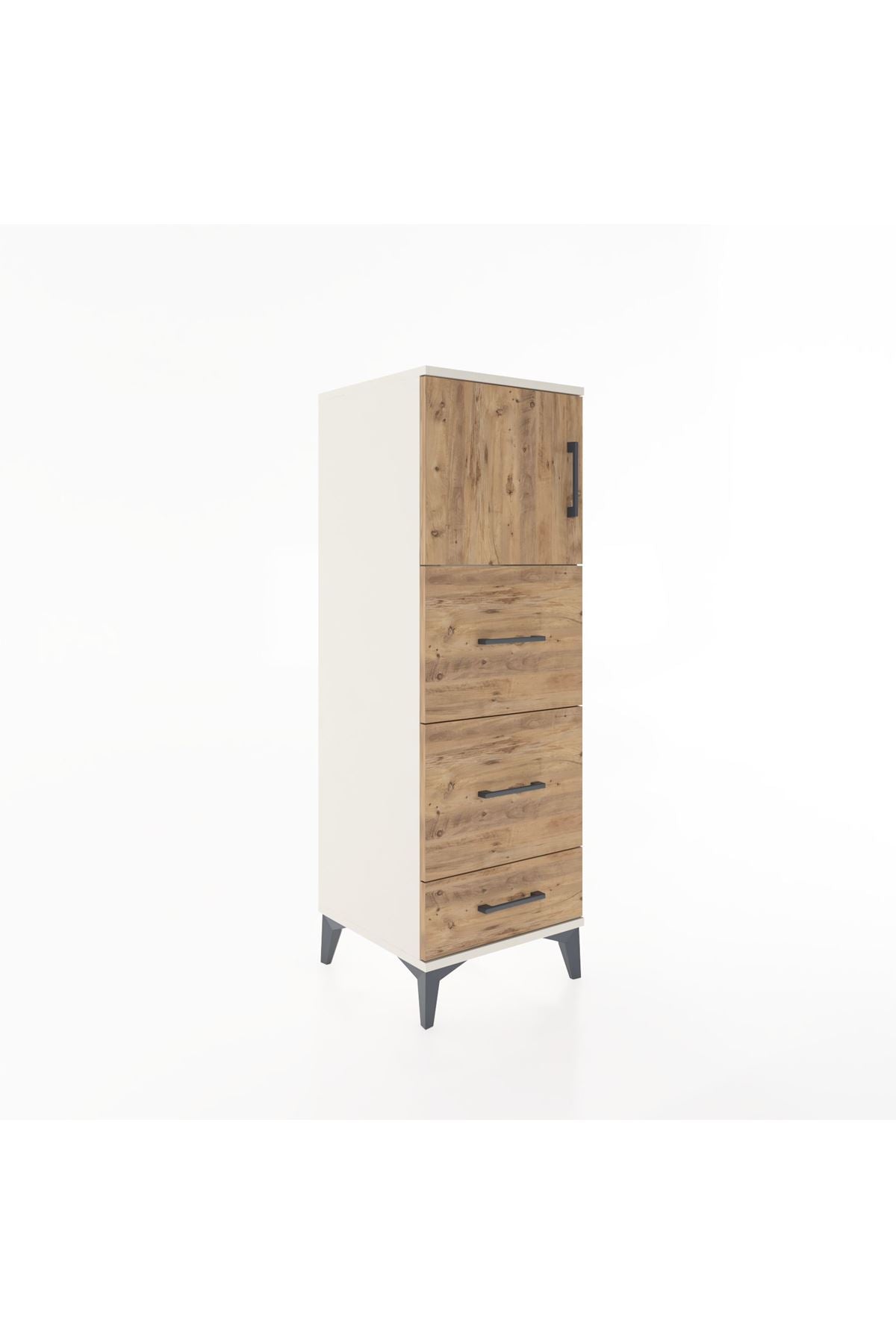 Hyperion Dolap Tek Raflı 3 Çekmeceli Tek Kapaklı 44x44x134 - S49M008V3B