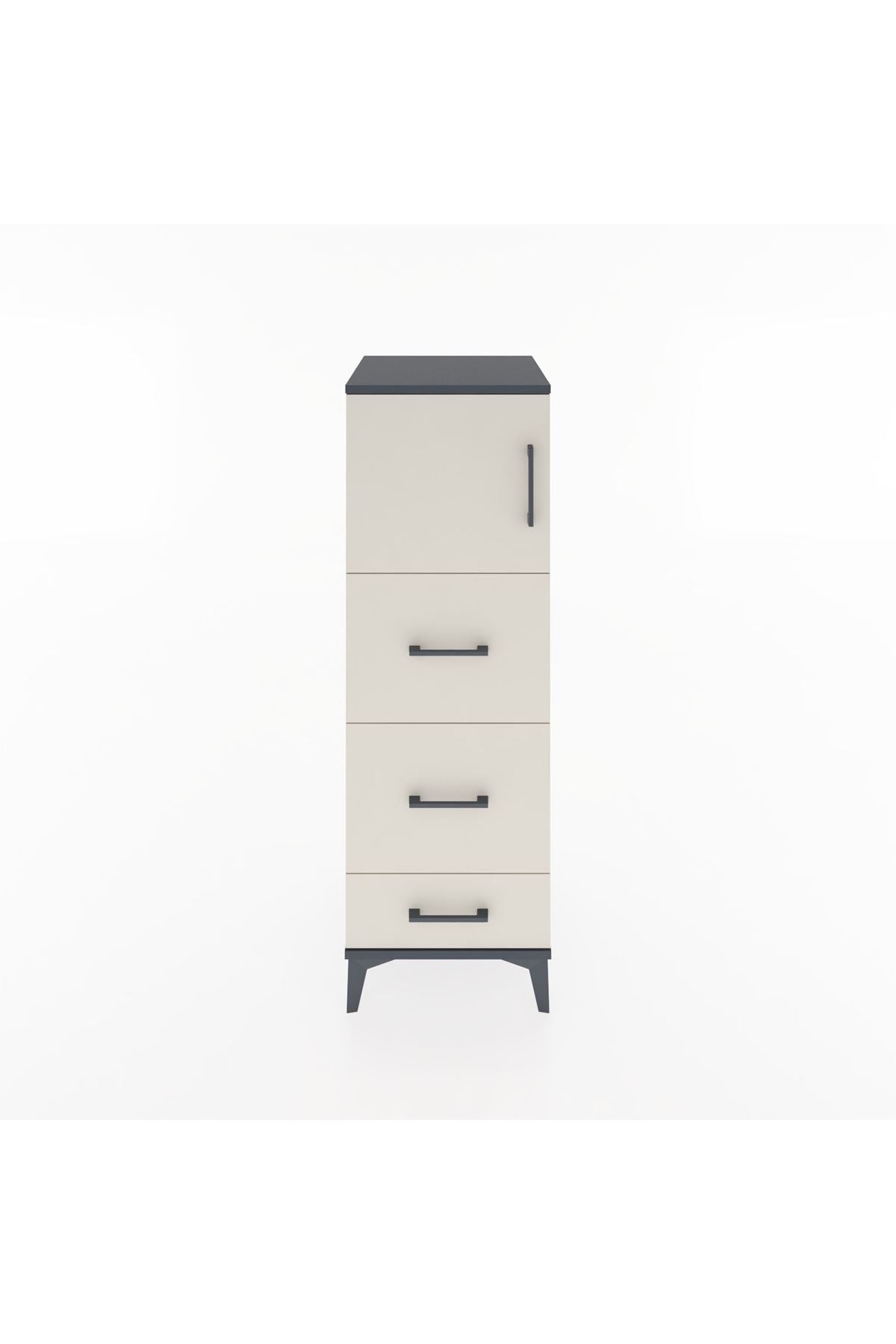 Hyperion Dolap Tek Raflı 3 Çekmeceli Tek Kapaklı 44x44x134 - S49M008V4B