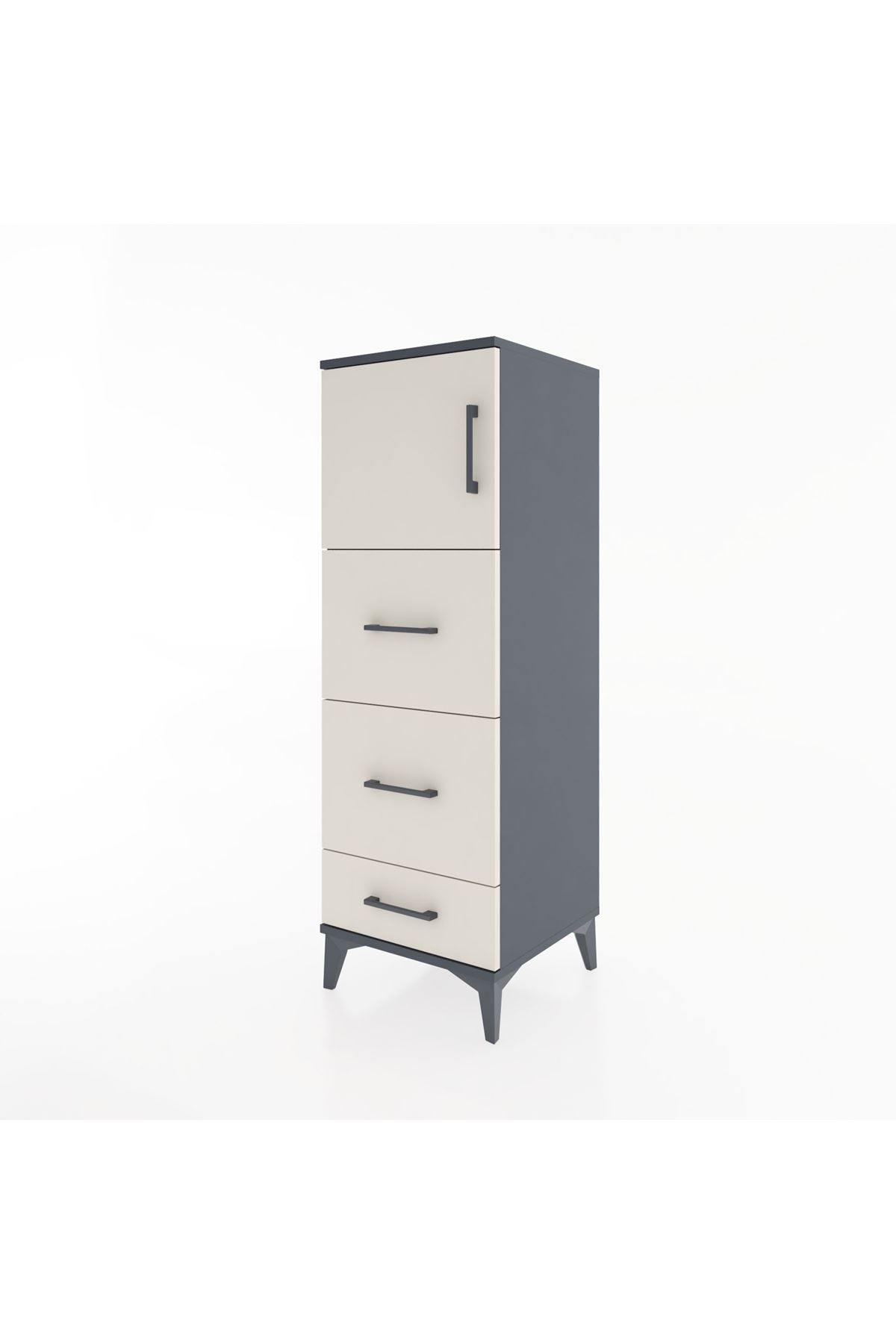 Hyperion Dolap Tek Raflı 3 Çekmeceli Tek Kapaklı 44x44x134 - S49M008V4B