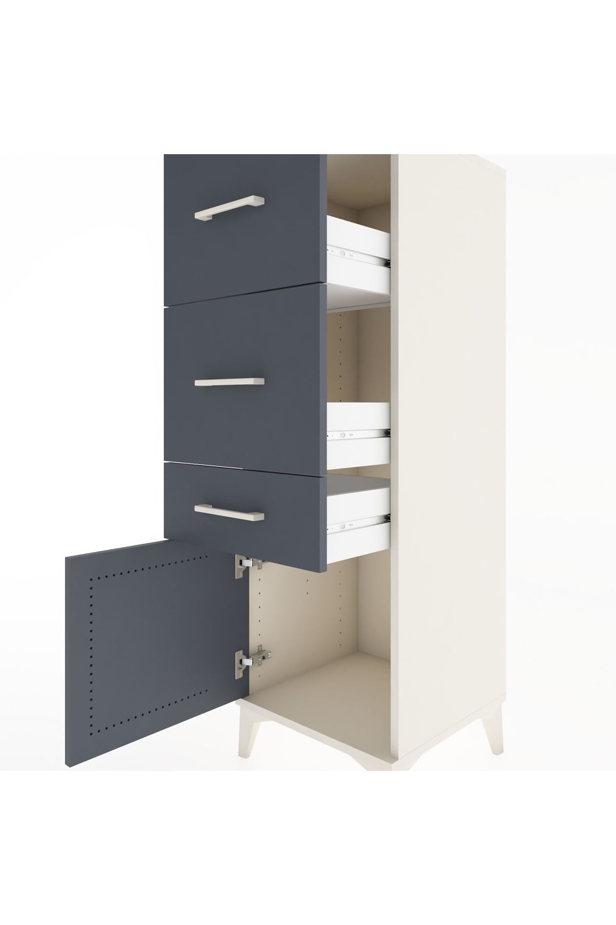 Hyperion Dolap 3 Çekmeceli Tek Kapaklı 44x44x134 Aytaşı-Antrasit