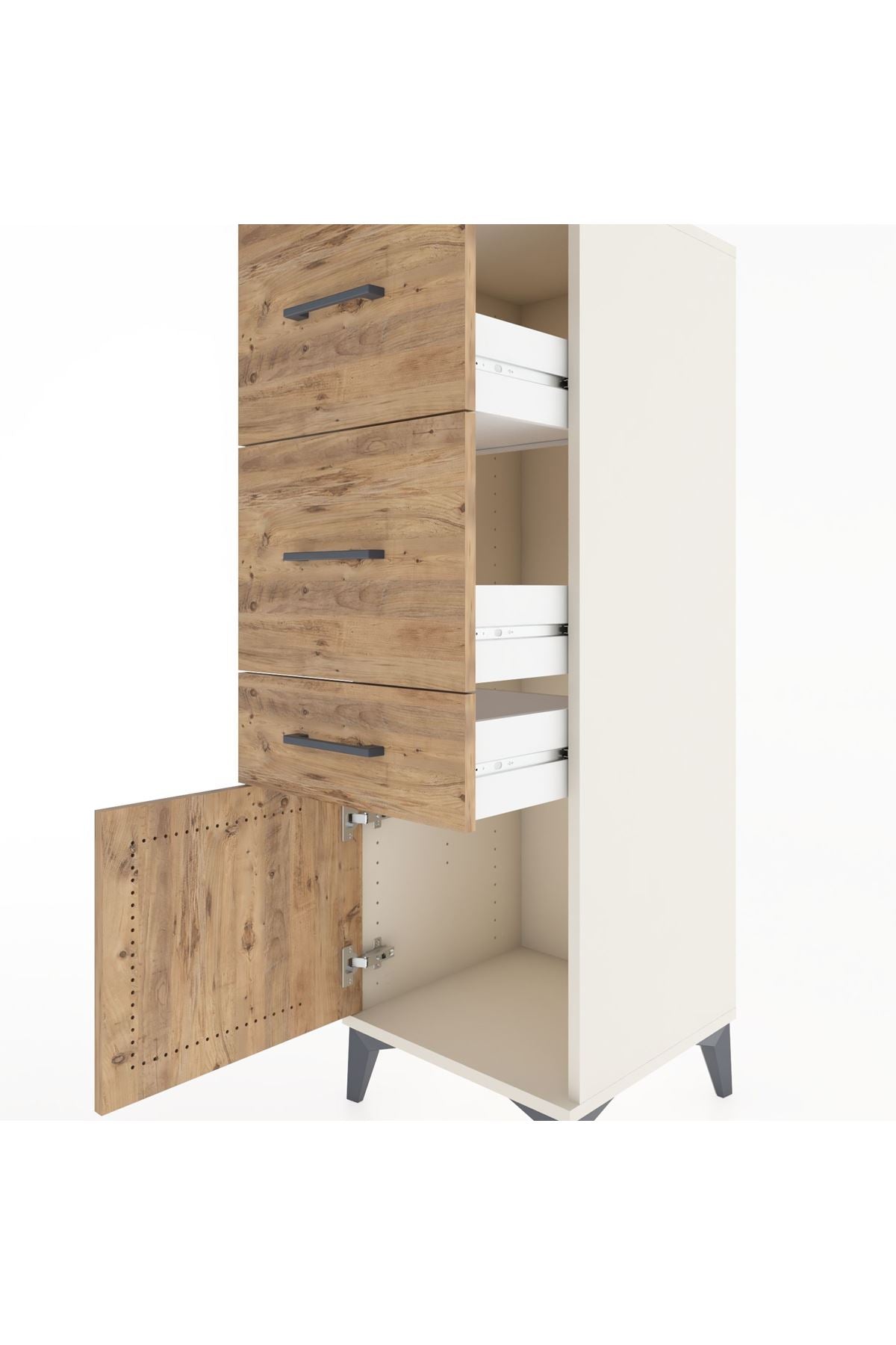 Hyperion Dolap 3 Çekmeceli Tek Kapaklı 44x44x134 Aytaşı-Çam
